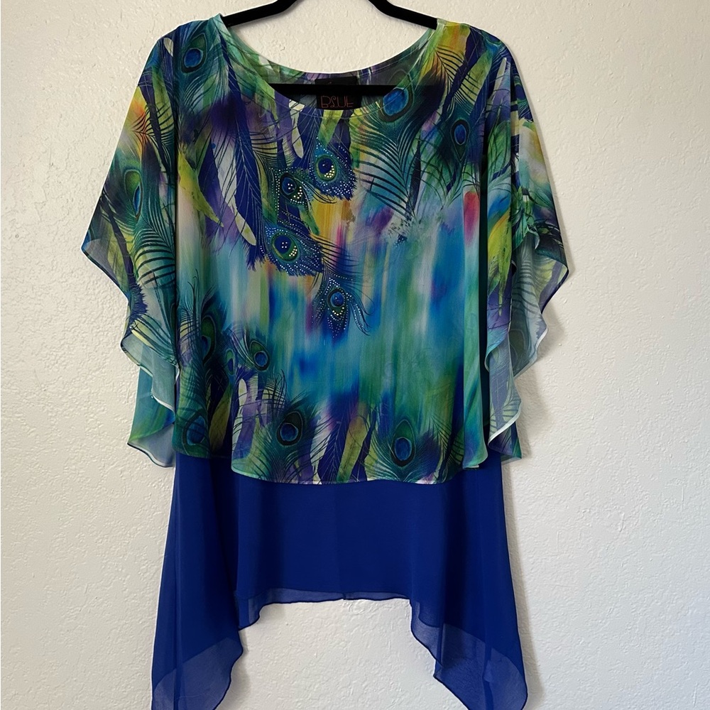 Peacock Feather Print Women's Top